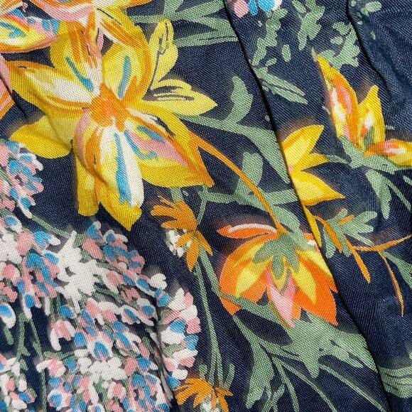 Zara Basic z1975 Floral Flare Dress Bell Sleeve Empire Waist Size Large - Picture 6 of 6